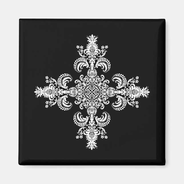 Fleur de lis Meditation 4 corners Magnet (Front)