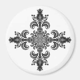 Fleur de lis Meditation 4 corners Magnet