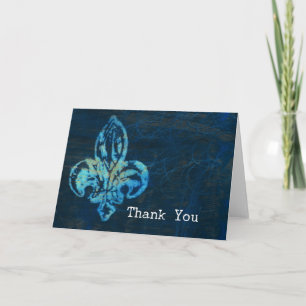 Fleur-de-lis Mixed Media Thank You Card