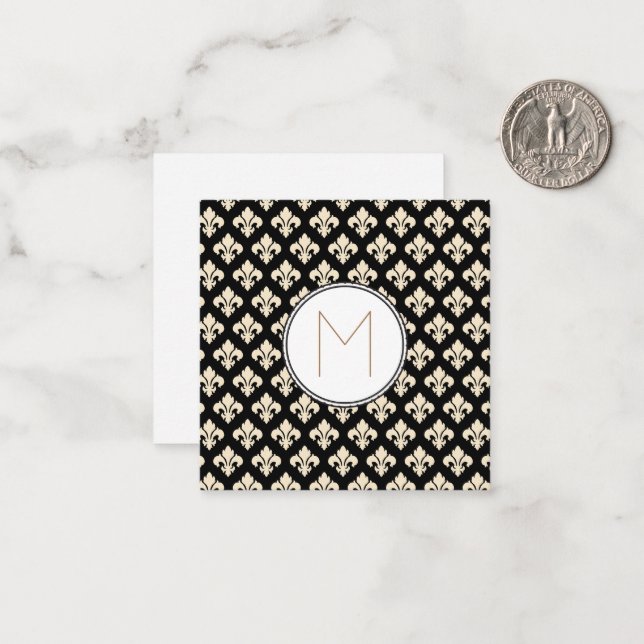 Fleur De Lis Monogram Card (Front/Back In Situ)
