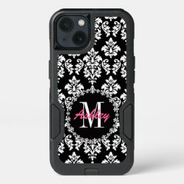 Fleur de Lis Monogram Damask Pattern