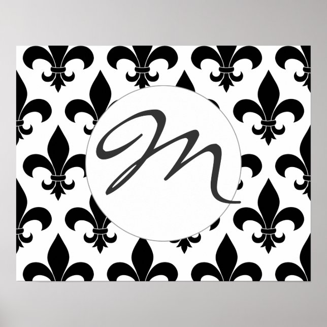 Fleur de lis Monogram French Paris Design Poster (Front)
