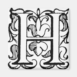 Fleur de Lis Monogram 'H' - Magnet