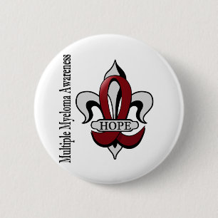 Fleur De Lis Multiple Myeloma Hope 6 Cm Round Badge