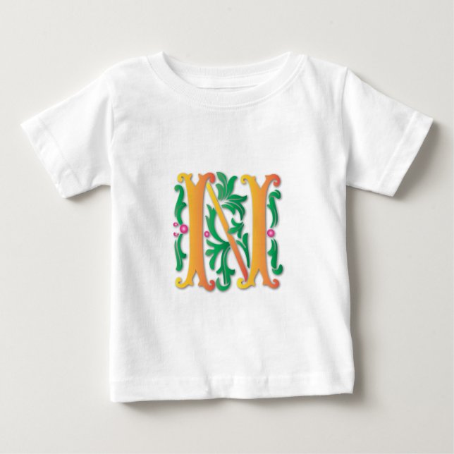 Fleur-de-lis N Monogram Baby T-Shirt (Front)