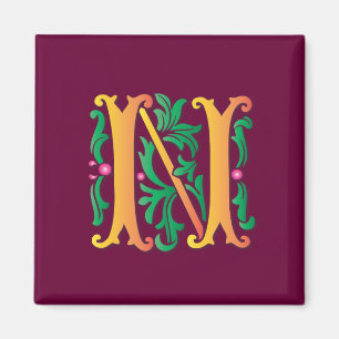 Fleur-de-lis N Monogram Magnet
