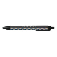 Fleur de Lis, Navy Blue on Beige, Royal, Your Name
