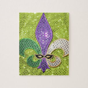 Fleur De Lis  New Orleans Jewel Sparkle Jigsaw Puzzle