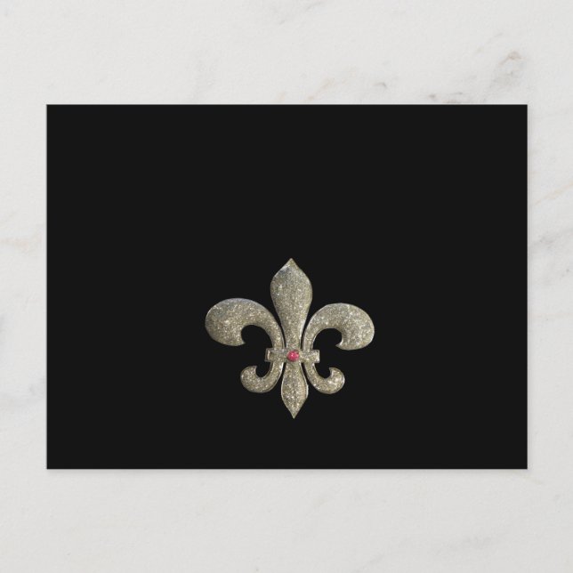 Fleur de lis NOLA Bride Bling Postcard (Front)