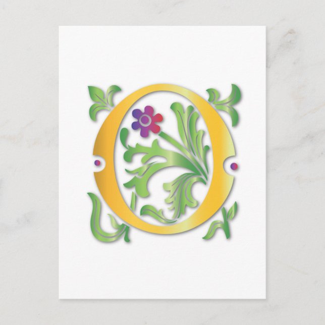 Fleur-de-lis O Monogram Postcard (Front)