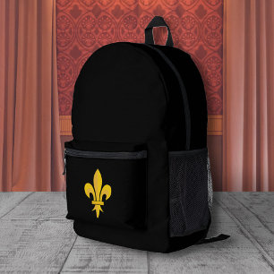 Fleur de Lis on Black Backpack