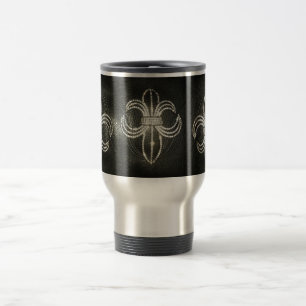 Fleur de lis on Leather Mug
