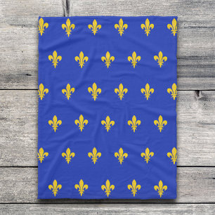 Fleur de Lis on Royal Blue Blanket