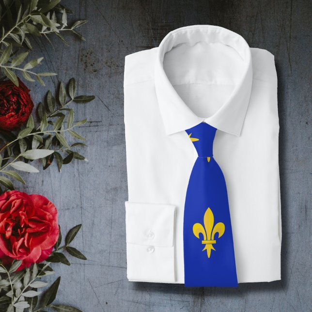 Fleur de Lis on Royal Blue Neck Tie (Fleur de Lis on Royal Blue Neck Tie)