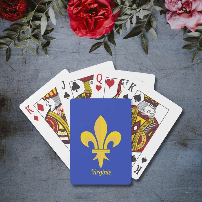 Fleur de Lis on Royal Blue Playing Cards (Fleur de Lis on Royal Blue Playing Cards)