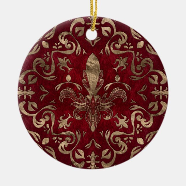Fleur-de-lis ornament Red and Gold (Front)