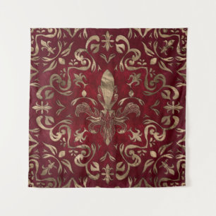 Fleur-de-lis ornament Red and Gold Tapestry