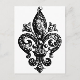 Fleur de Lis Ornate Intricate Postcard