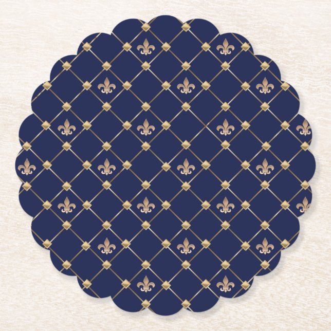 Fleur de Lis Paper Coaster (Front)