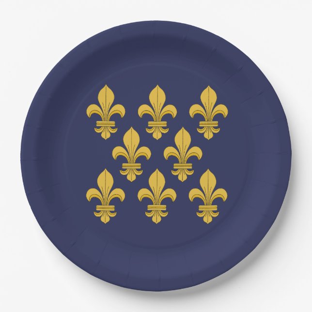 Fleur-de-lis Paper Plate (Front)