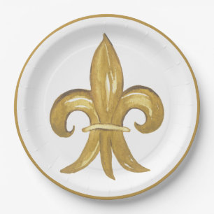 Fleur de lis paper plate