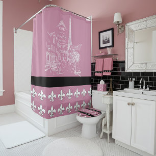 Fleur de lis Paris ,Choose your background colour Shower Curtain