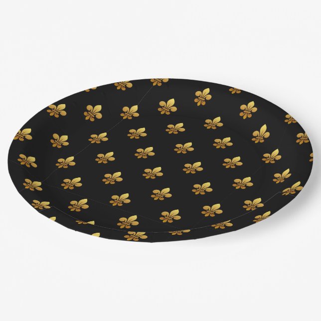 Fleur de Lis Party Goods Paper Plate (Angled)