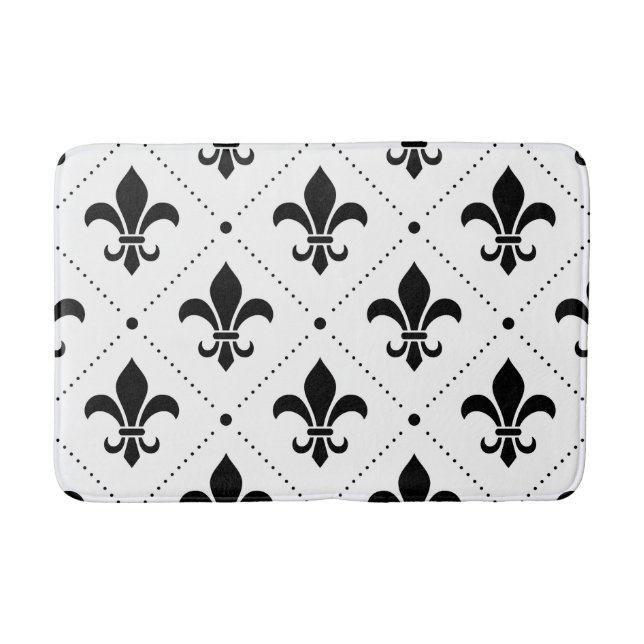Fleur De Lis Pattern Bath Mat (Front)