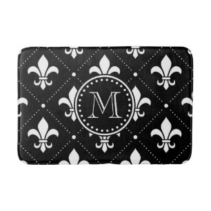 Fleur De Lis Pattern Bath Mat
