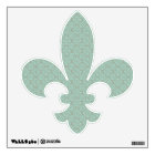 Fleur De Lis Pattern - Bright Mint and Khaki