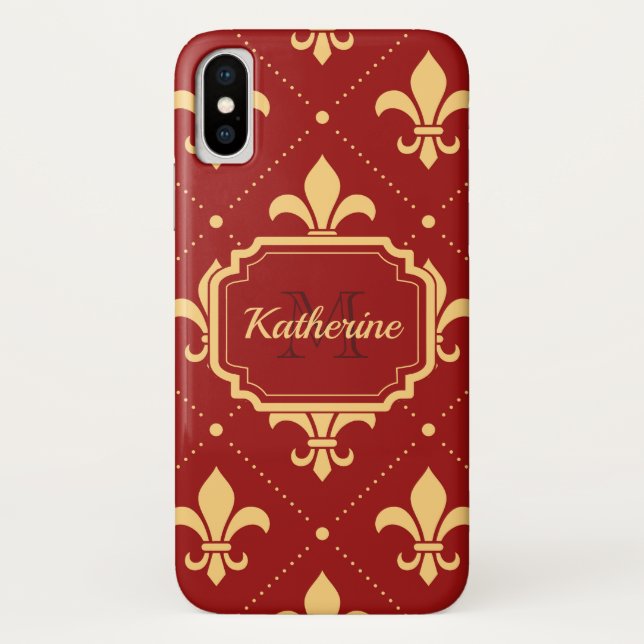Fleur-de-lis Pattern Case-Mate iPhone Case (Back)