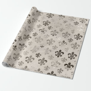 Fleur De Lis Pattern Distressed Decoupage Wrapping Paper
