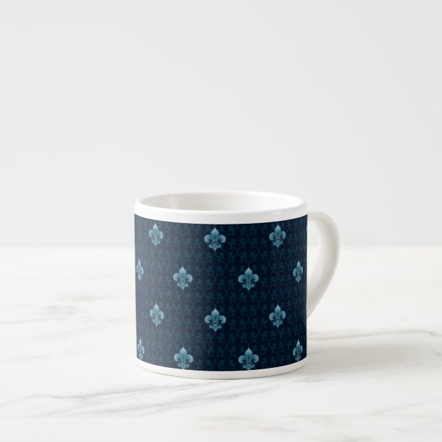 Fleur De Lis Pattern Espresso Cup (Front Right)