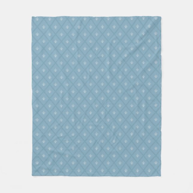 Fleur-de-lis pattern fleece blanket (Front)