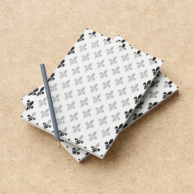 Fleur de Lis Pattern, French, Royal, Black Notepad (Creator Uploaded)