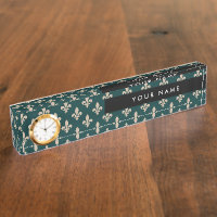 Fleur de Lis Pattern, French, Royal, Cream, Green