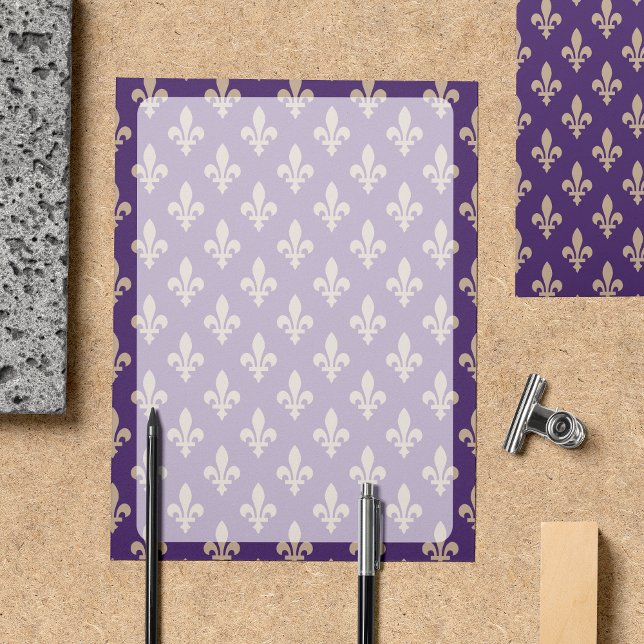 Fleur de Lis Pattern, French, Royal, Cream, Purple (Creator Uploaded)