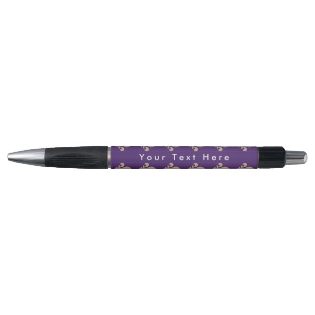 Fleur de Lis Pattern, French, Royal, Cream, Purple (Front)
