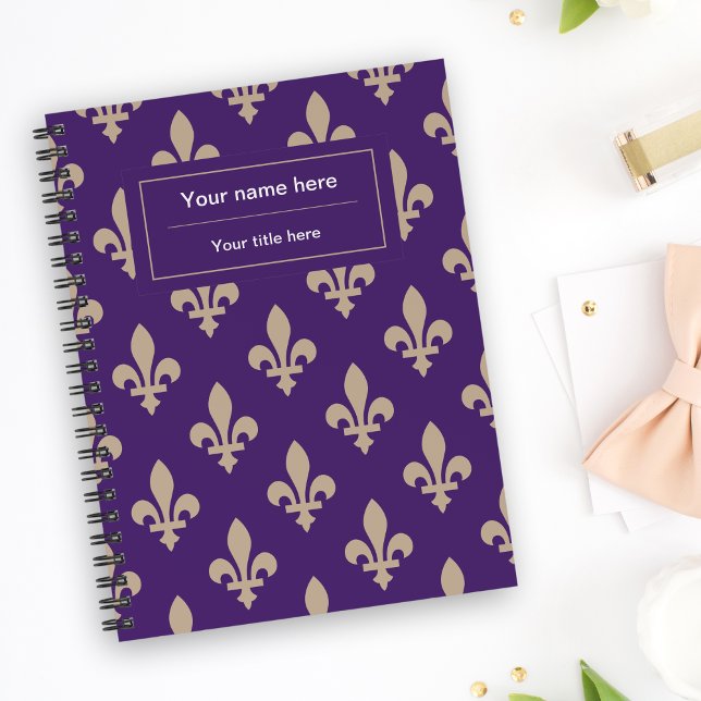 Fleur de Lis Pattern, French, Royal, Cream, Purple Planner (Creator Uploaded)