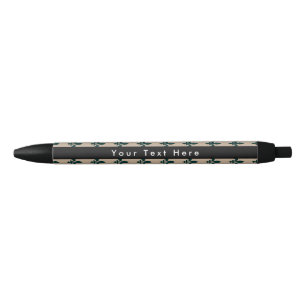 Fleur de Lis Pattern, French, Royal, Green Black Ink Pen