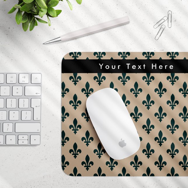Fleur de Lis Pattern, French, Royal, Green Mouse Mat (Creator Uploaded)