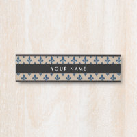 Fleur de Lis Pattern, French, Royal, Navy Blue
