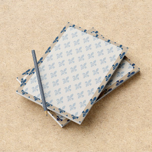 Fleur de Lis Pattern, French, Royal, Navy Blue Notepad