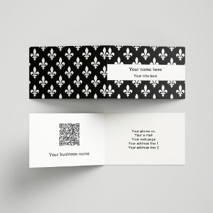 Fleur de Lis Pattern, French, Royal, White Business Card