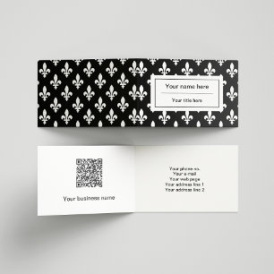 Fleur de Lis Pattern, French, Royal, White Business Card