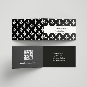 Fleur de Lis Pattern, French, Royal, White Business Card