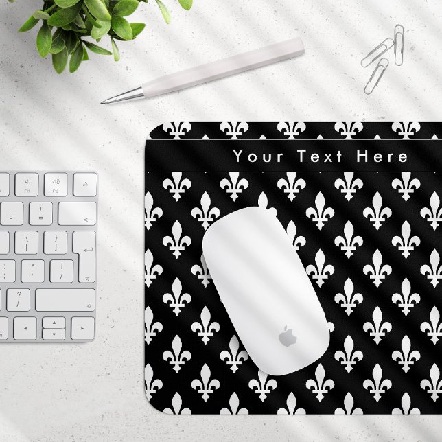 Fleur de Lis Pattern, French, Royal, White Mouse Mat (Creator Uploaded)