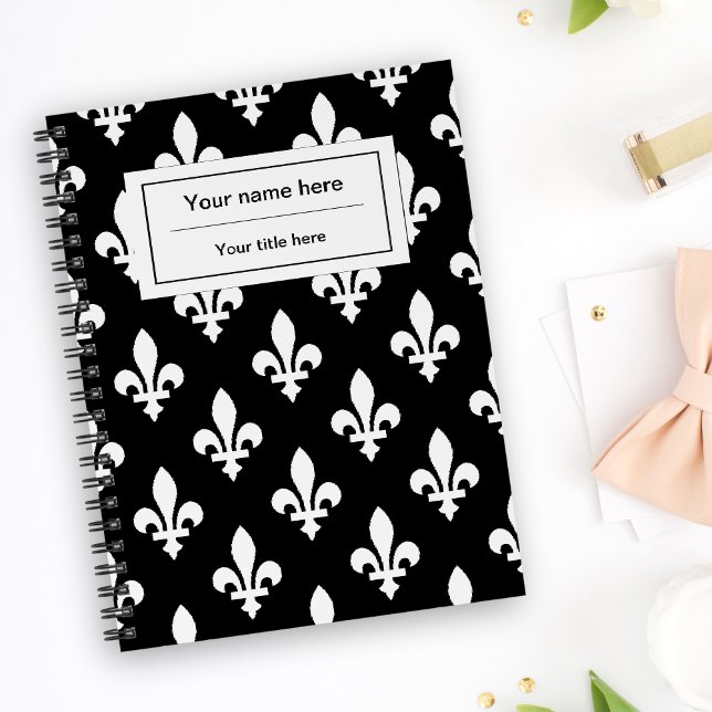 Fleur de Lis Pattern, French, Royal, White Notebook (Creator Uploaded)