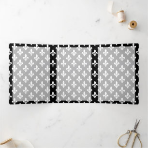 Fleur de Lis Pattern, French, Royal, White Tri-Fold Card