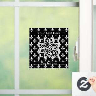 Fleur de Lis Pattern, French, Royal, White Window Cling